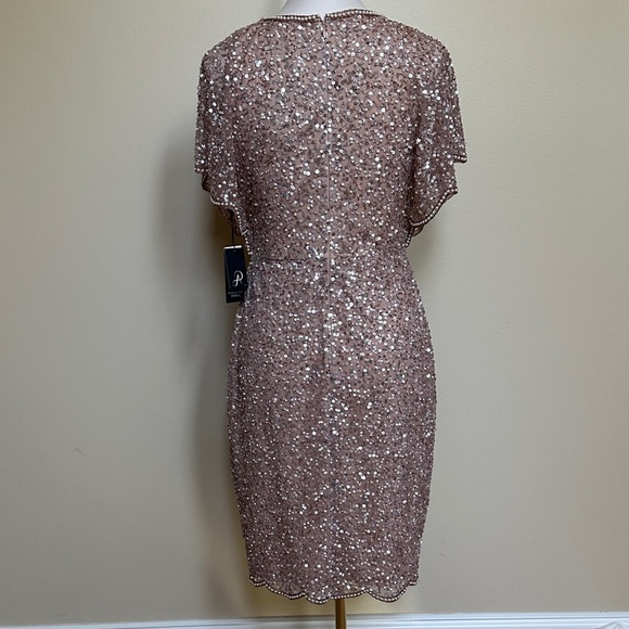 New Adrianna Papell Sequin Mini Formal Dress in Rose Gold - Picture 6 of 6